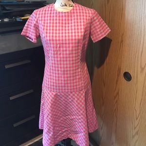 VTG mod scooter gingham twiggy dress