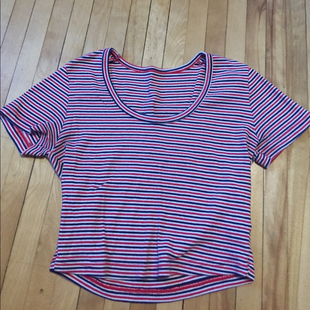 American Apparel Striped Cropped Tee