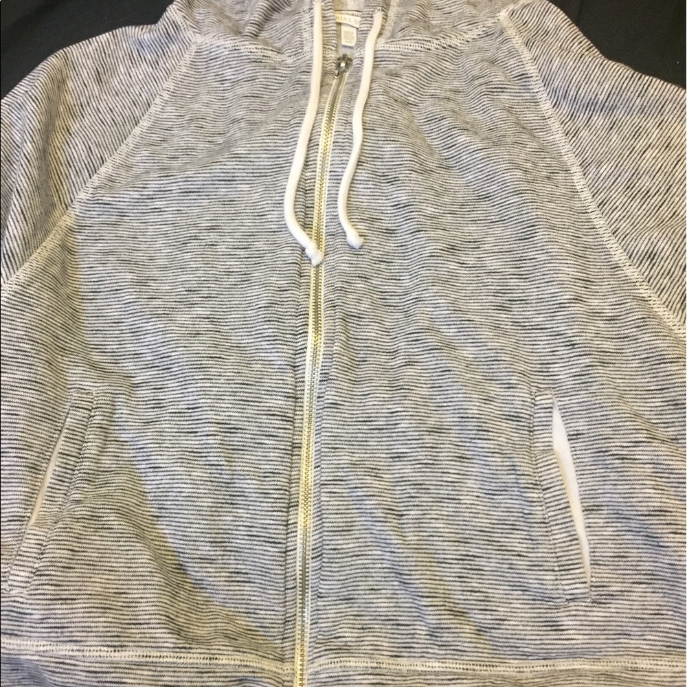 Victoria's Secret gray white & black zipup hoodie