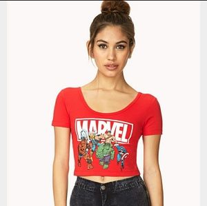 Red Marvel Crop Top (NWOT)