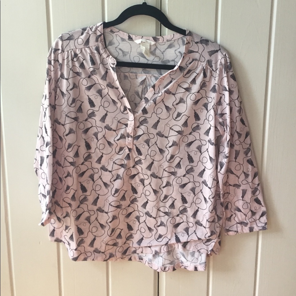 Tassel Print Top