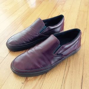 VANS - Limited edition (burgundy leather) slip on