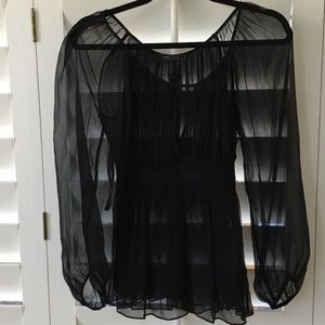 Black BCBG sheer blouse