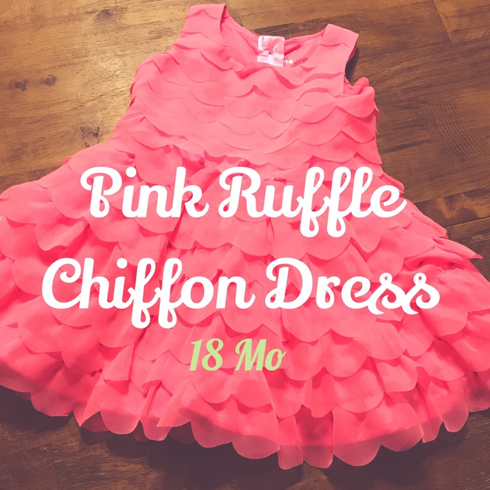 Cherokee pink chiffon dress 18 months