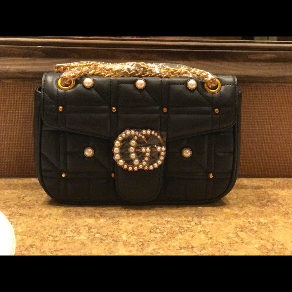 Gg pearl leather bag