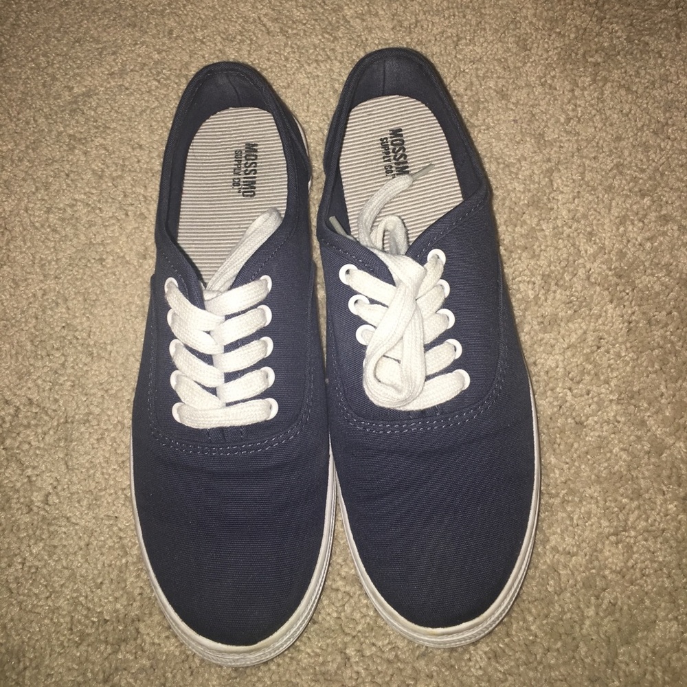 Navy and white sneakers
