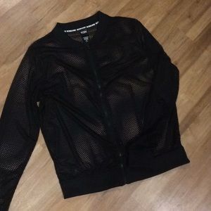 Black Mesh Bomber Jacket