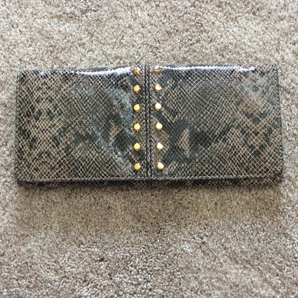 ❗️MICHAEL KORS SNAKESKIN STUDDED FLOPPY CLUTCH❗️
