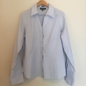 Jones New York Blue Button Up Blouse