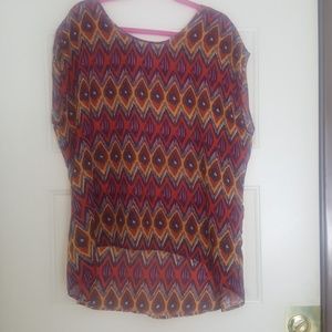 Sheer high-low shirt