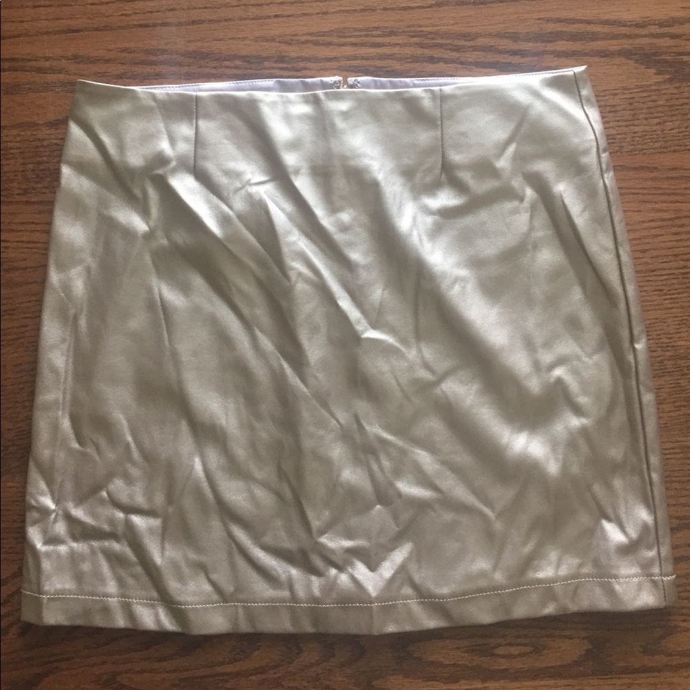 Gold mini skirt