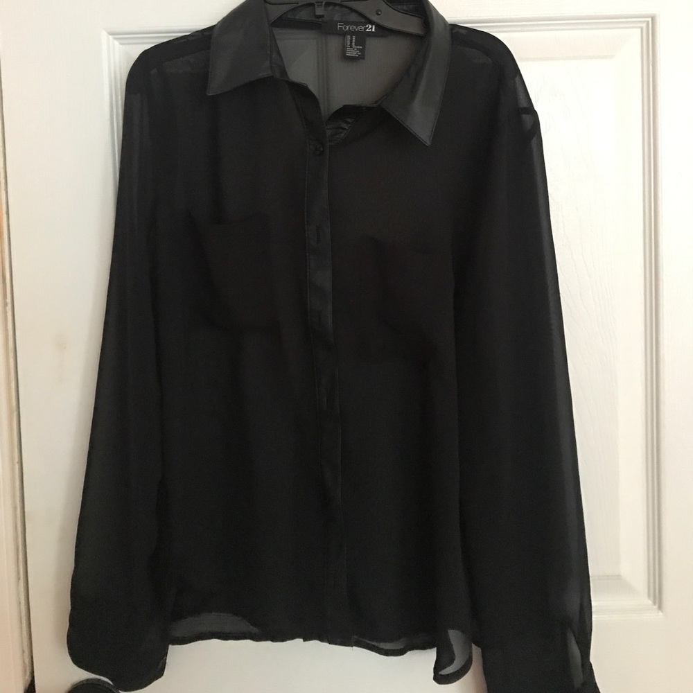 black sheer top