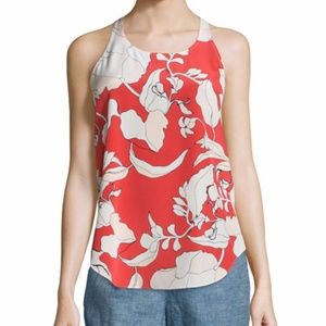 Floral Silk Racerback Tank