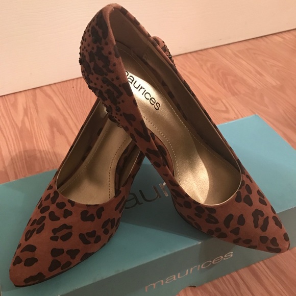 Leopard print Heels with Rhinestones - Picture 1 of 5