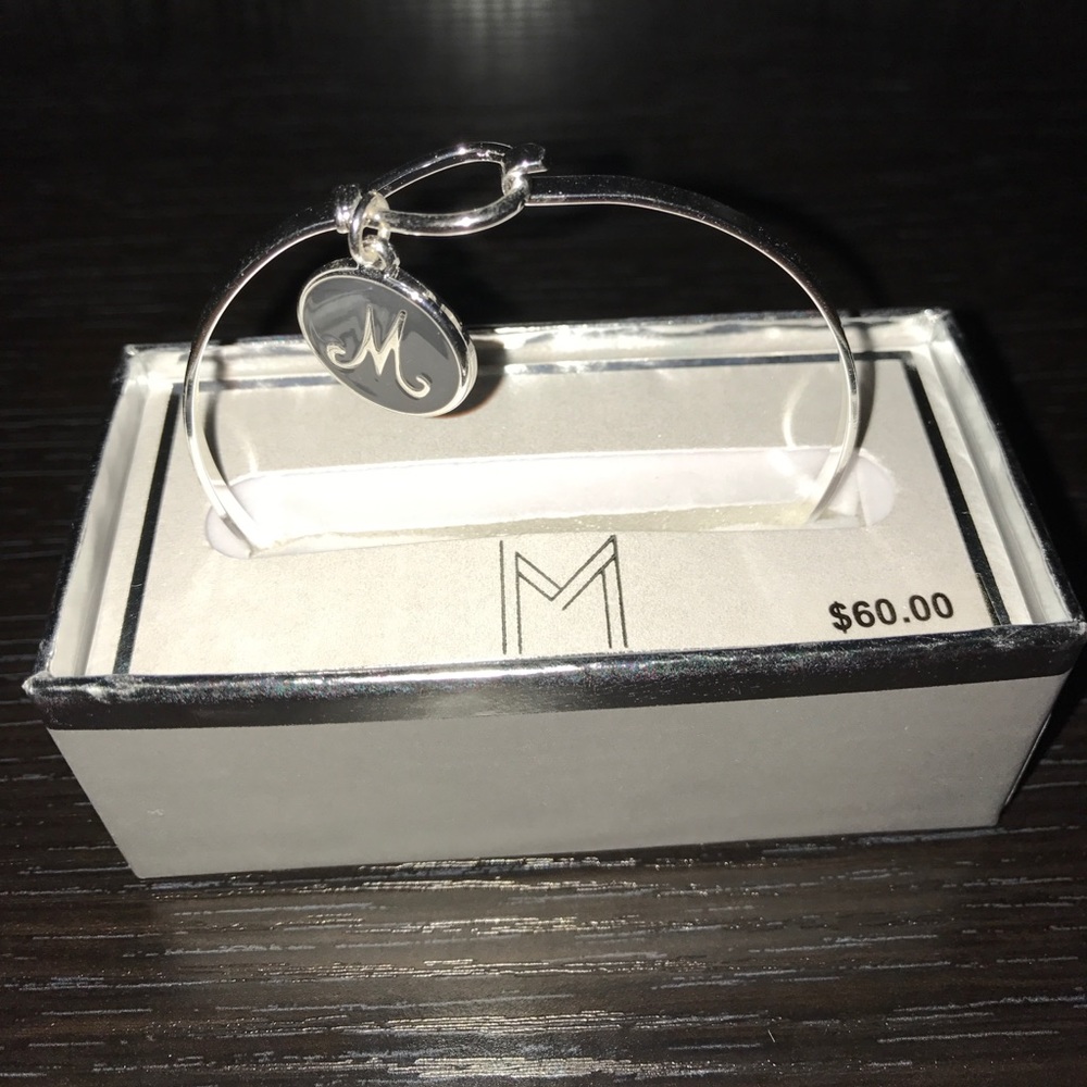 silver "M" bracelet