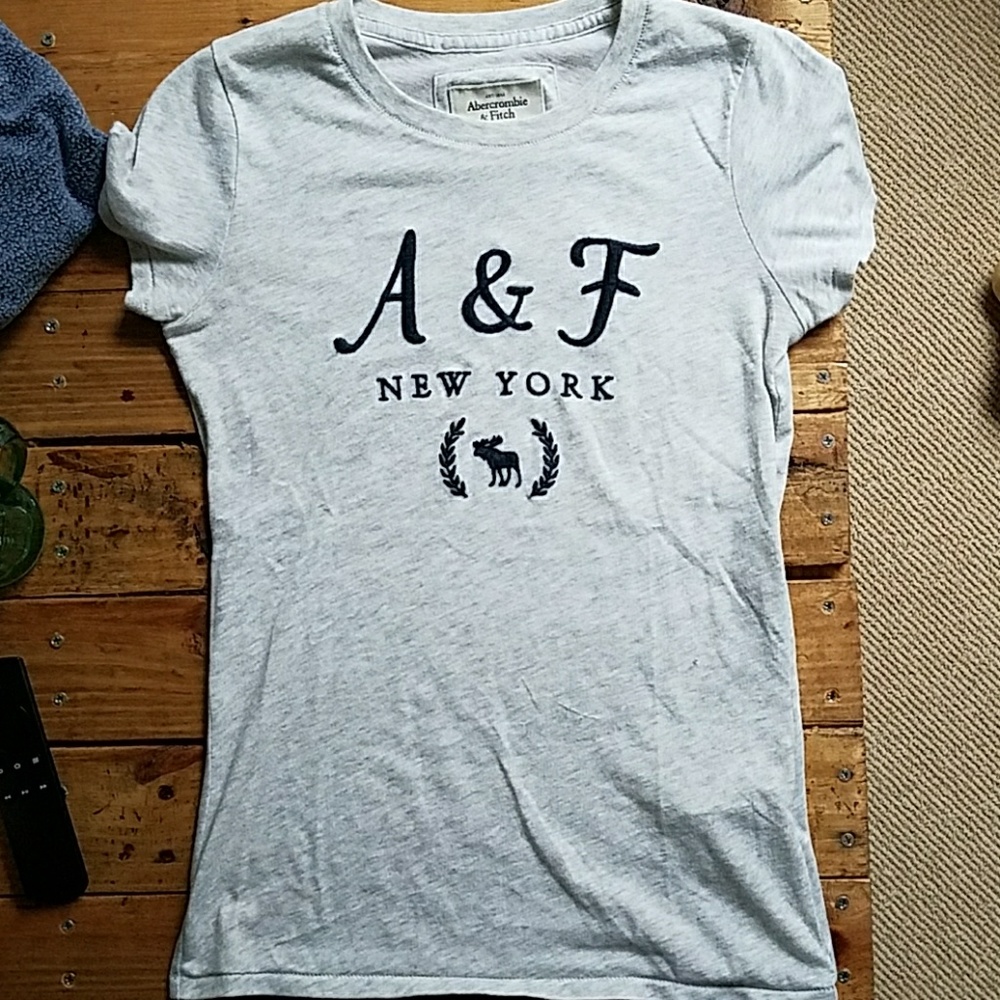 Abercrombie and Fitch Grey Logo Tee - Picture 2 of 3