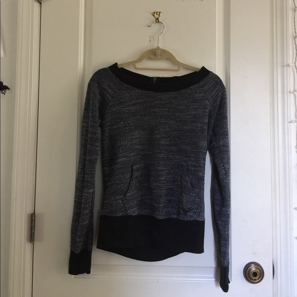 Grey Oversized Roxy Crewneck Sweater/Sweatshirt