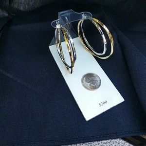 Silver and gold hoop earrings