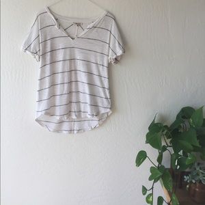 Madewell White Striped Tee