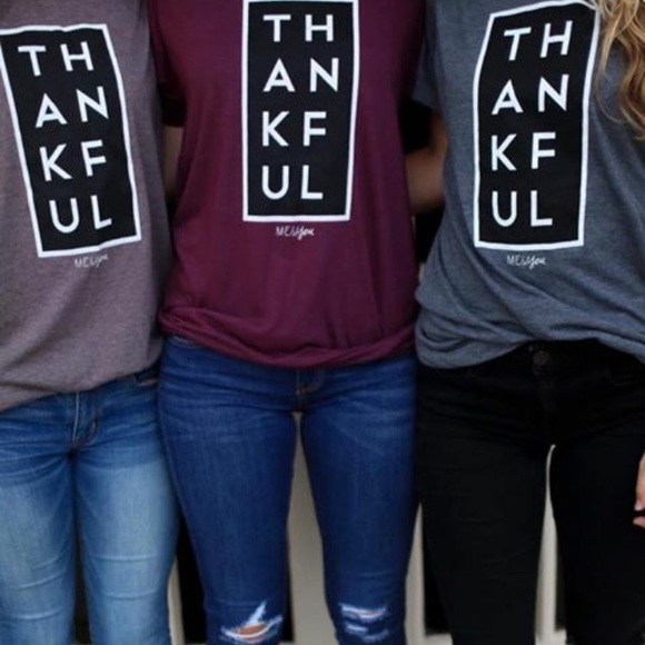 LAST 1!!! XL Cranberry Thankful luxury graphic tee - Picture 5 of 8