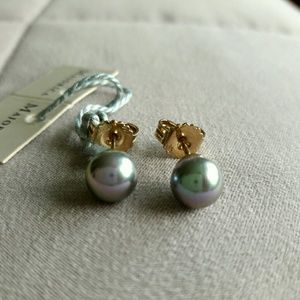 New Majorica 8mm Freshwater Pearl Earrings