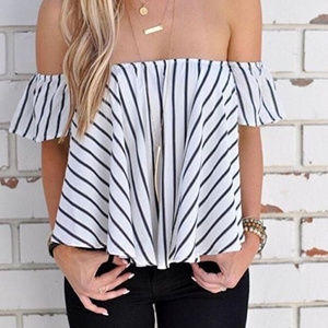 Off Shoulder Striped Top