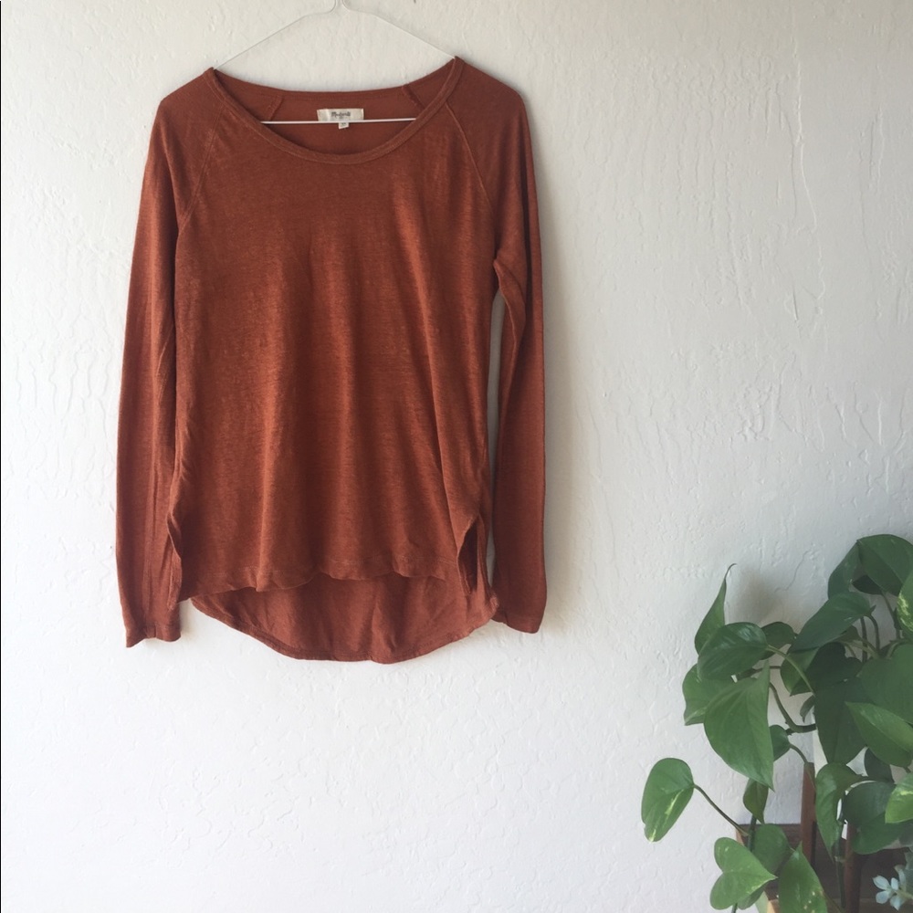 Madewell Burnt Orange Long Sleeve Tee