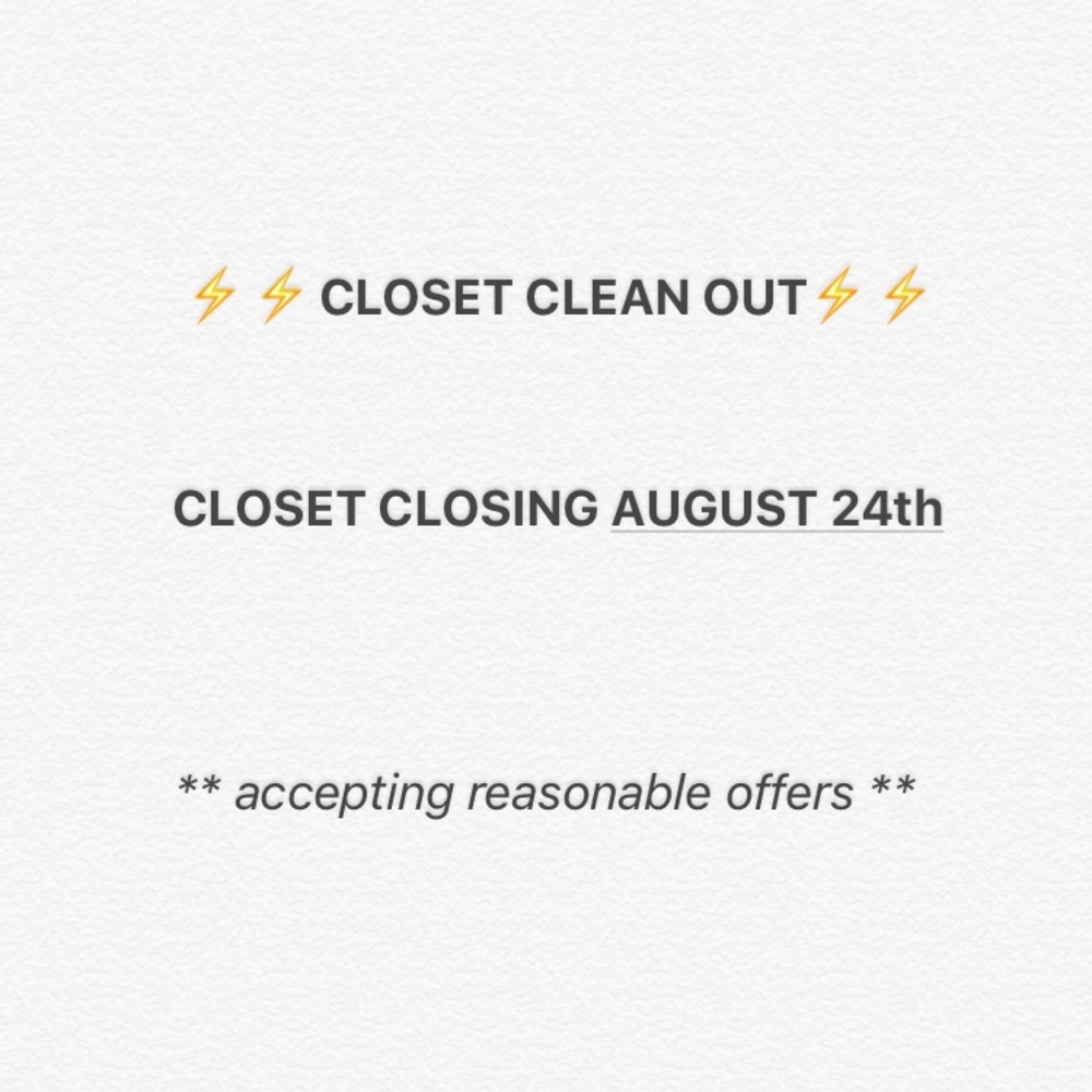 CLOSET CLEAN OUT SALE