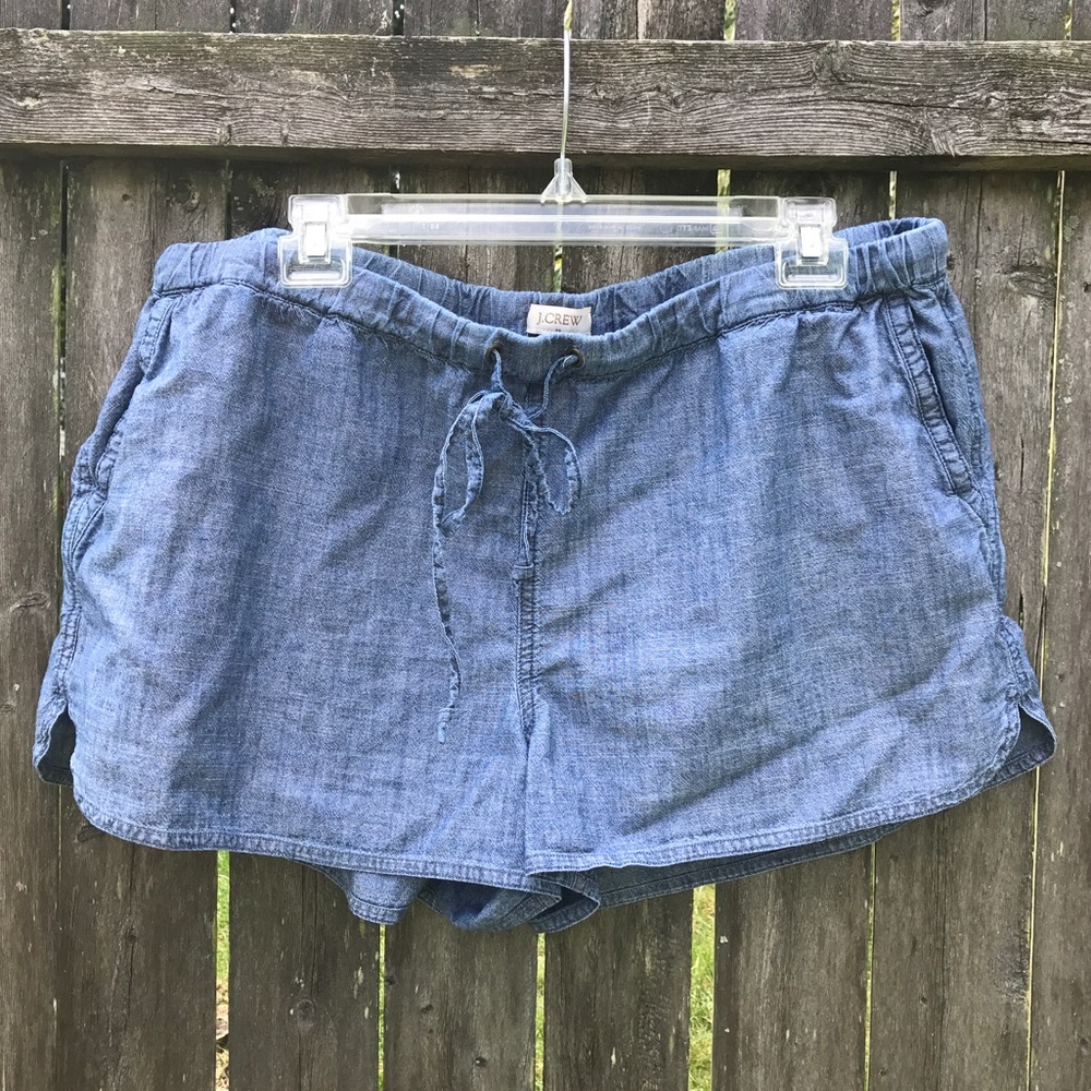 J. Crew chambray drawstring shorts.