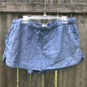 J. Crew chambray drawstring shorts.