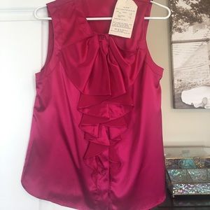 Pink blouse with ruffled detail