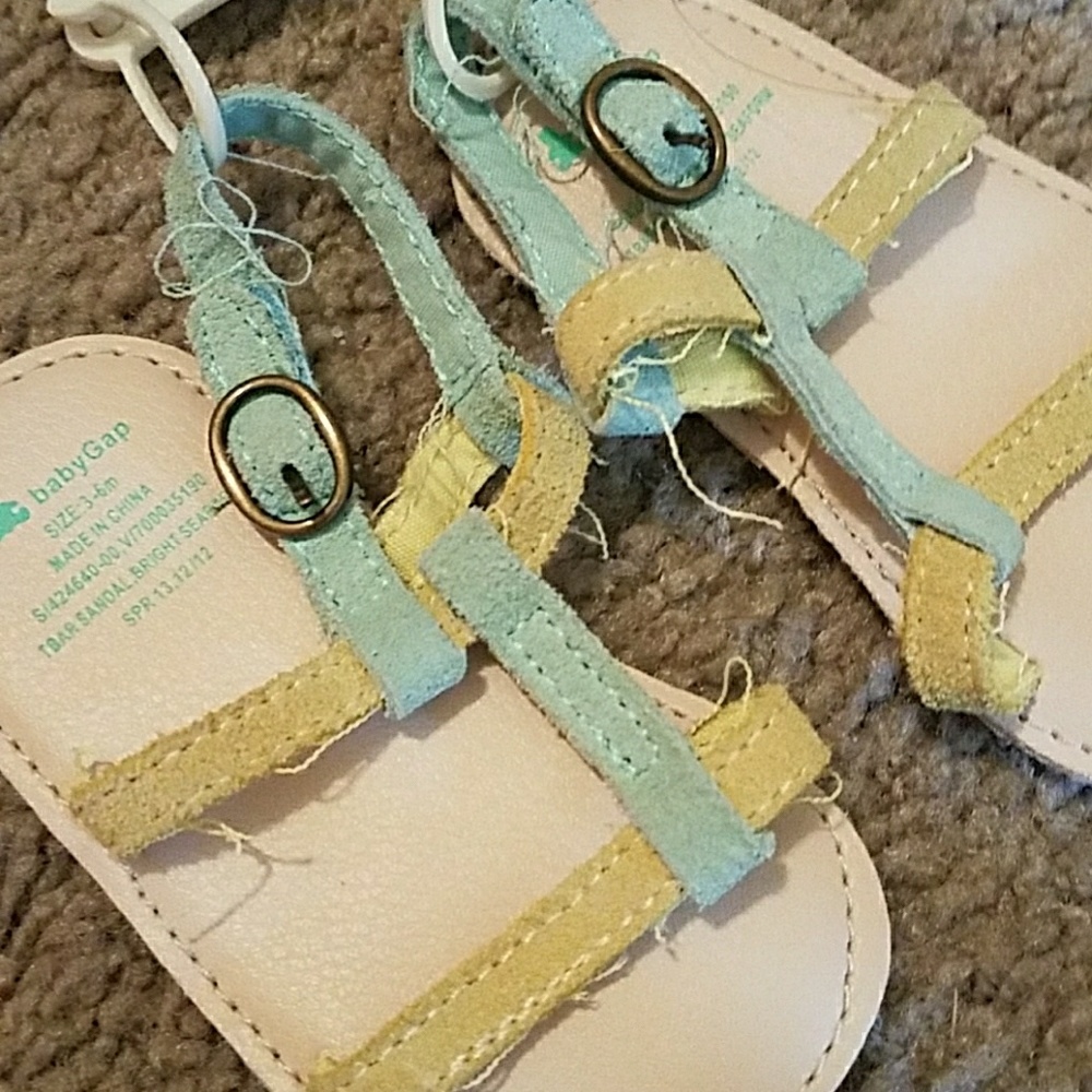 Blue and Yellow Baby Gap Sandals