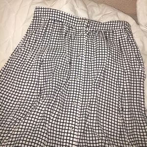 Black n white button down midi skirt
