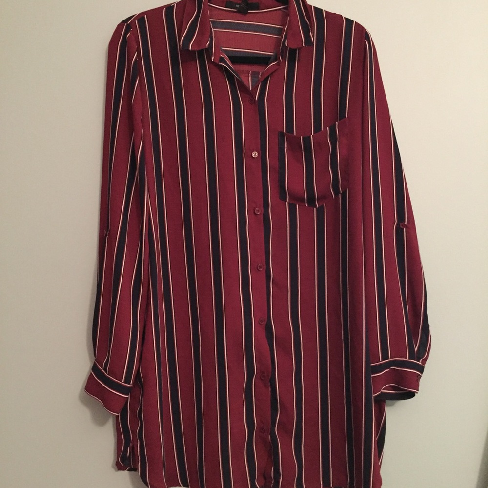 Striped button down dress