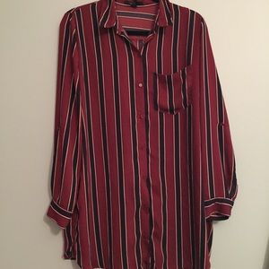 Striped button down dress