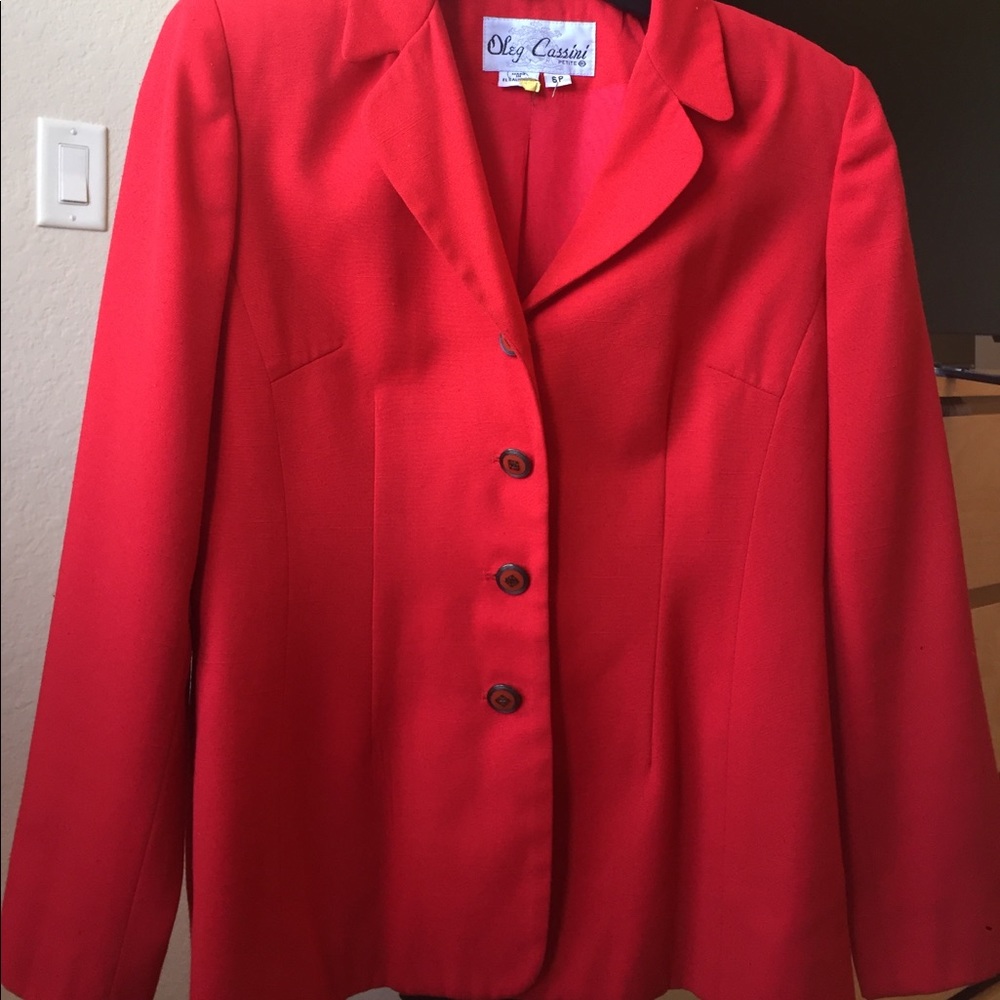 Oleg Cassini 6P Red Blazer