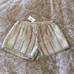 Taupe sequin shorts