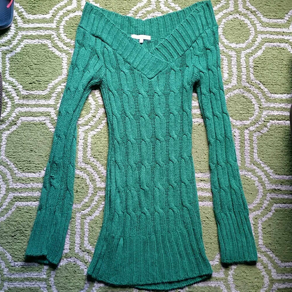 Off shoulder sweater dress