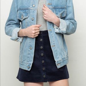 BRANDY: Navy Blue Corduroy Skirt