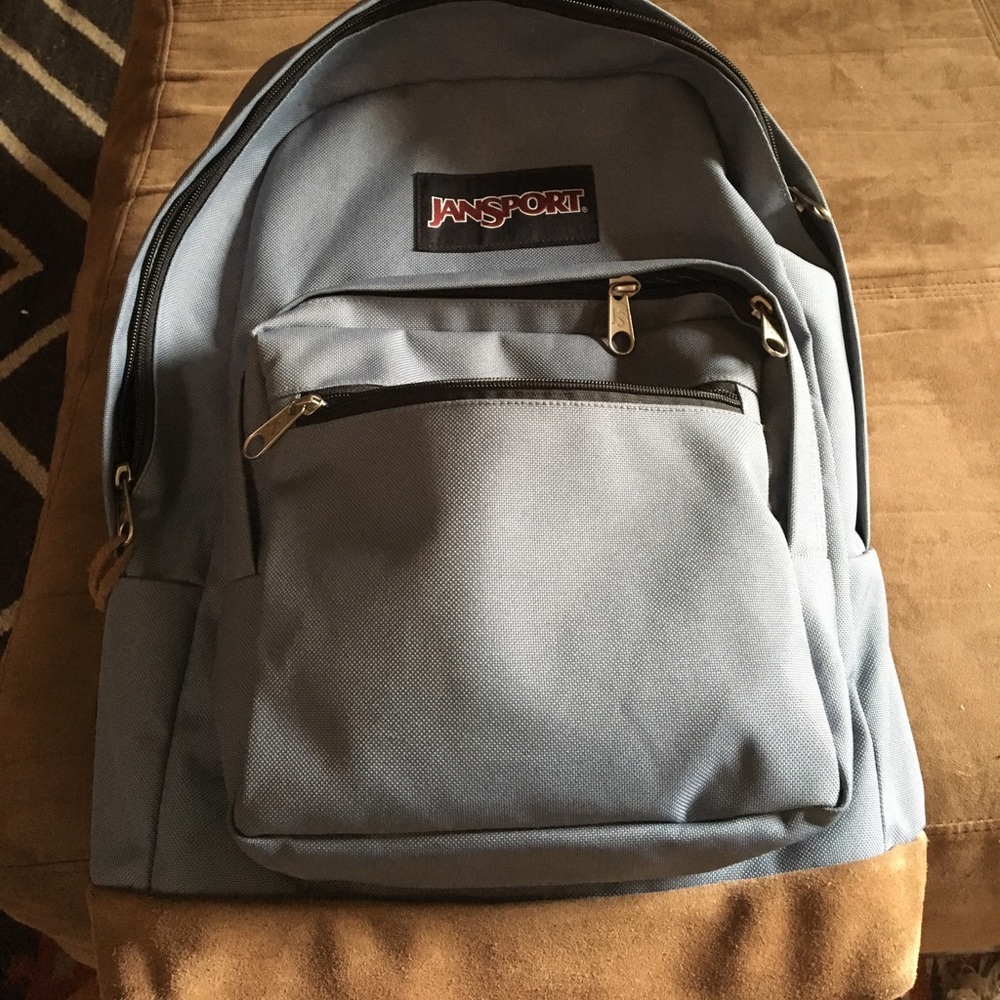 Jansport bookbag, grey/blue