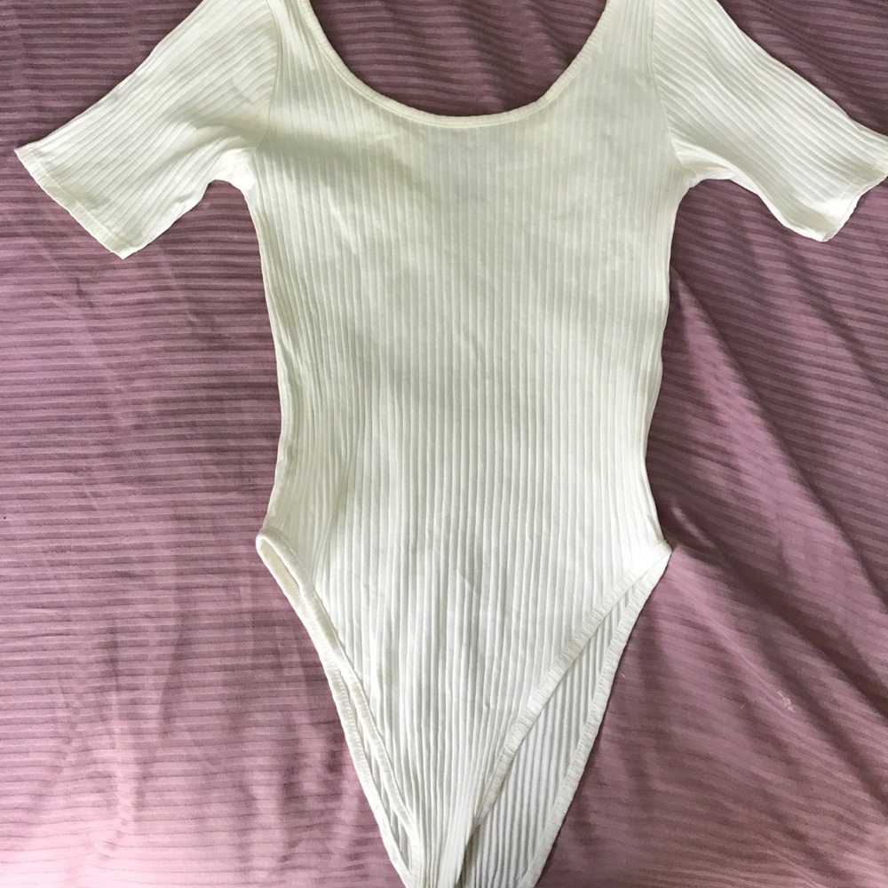 White shirt sleeve body suit!