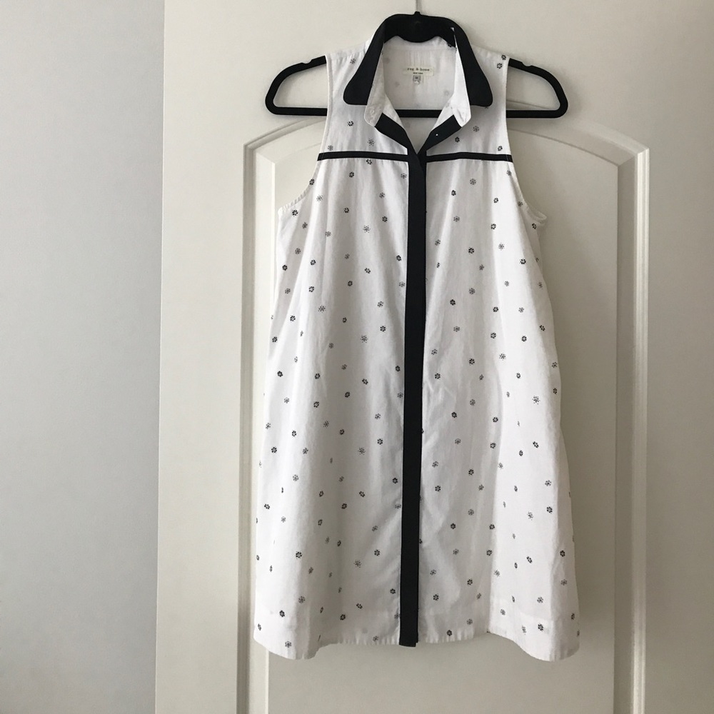 Rag & Bone sleeveless button down tunic dress.
