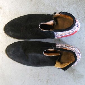 Anthropologie, black suede booties