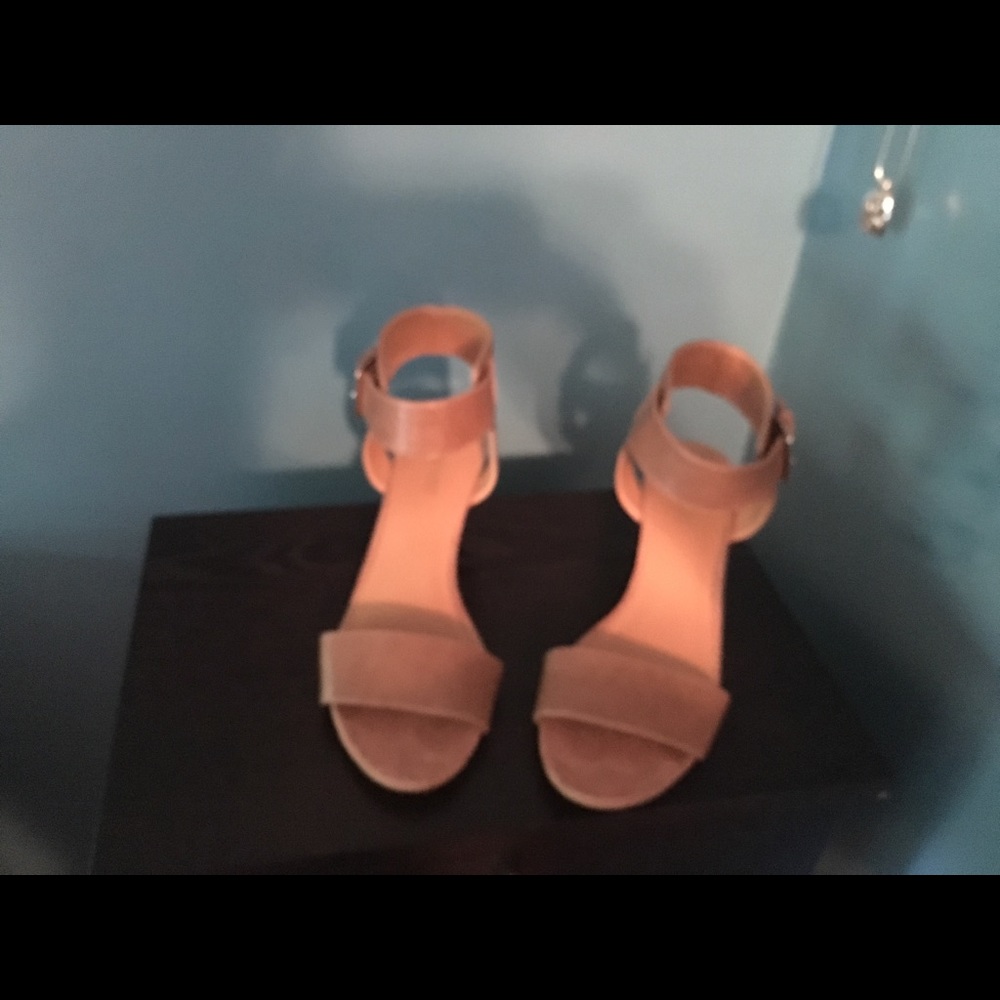 Nine West Tan Ankle Strap Wedge Sandals, Size 10 M