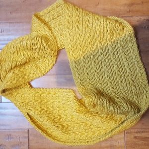 Mustard Infinity Crochet Scarf