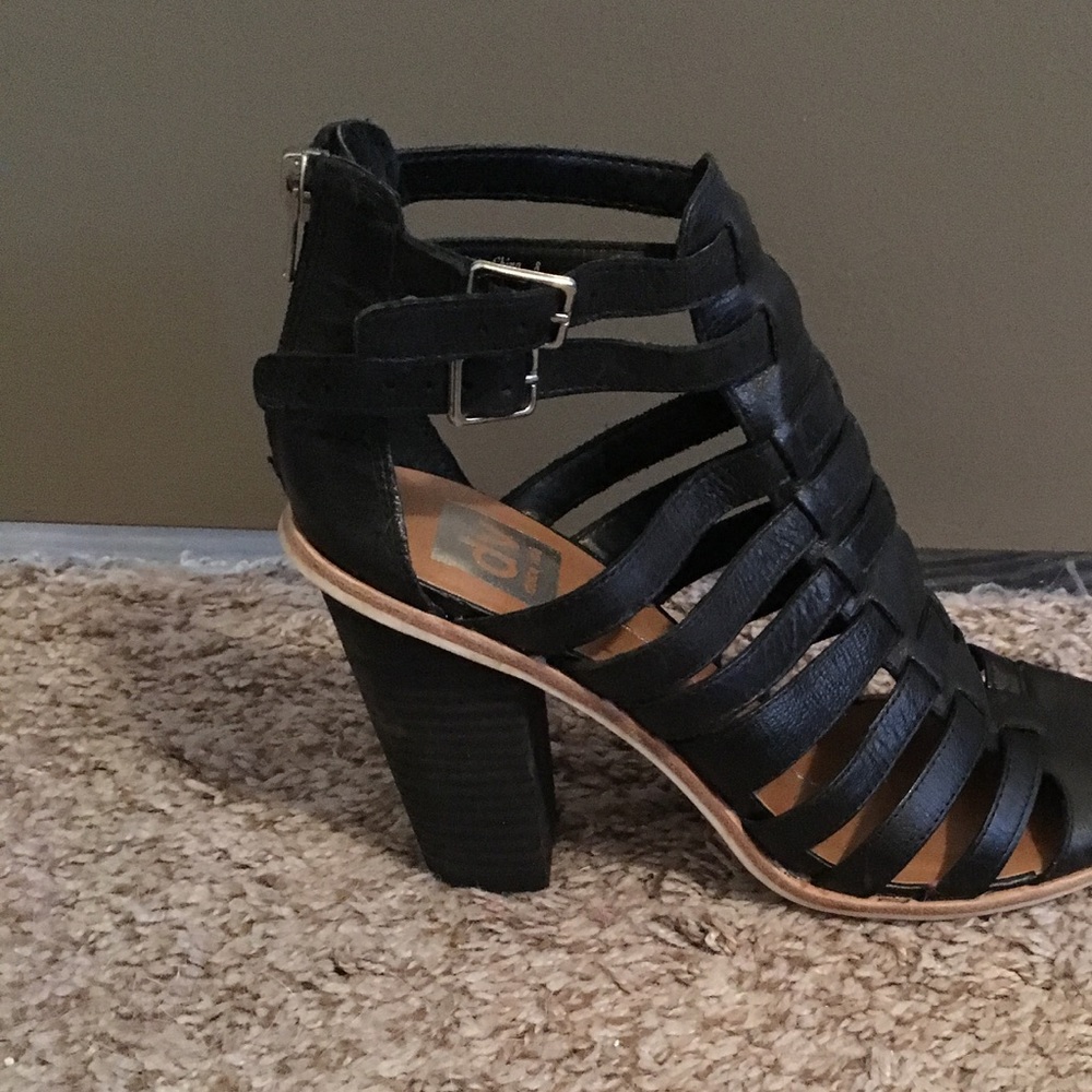DV Dolce Vita black, strappy, cute heel booties