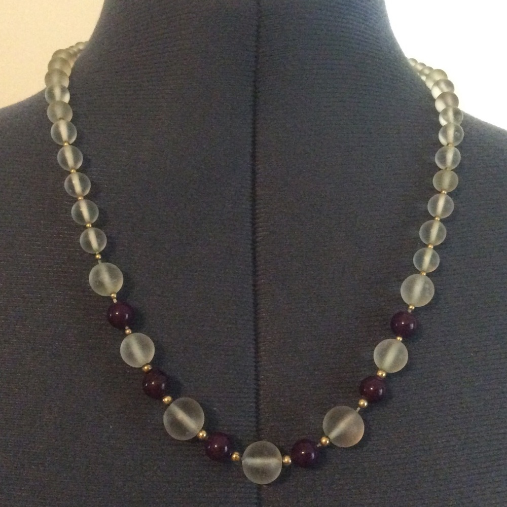 Glass Bead Statement Necklace