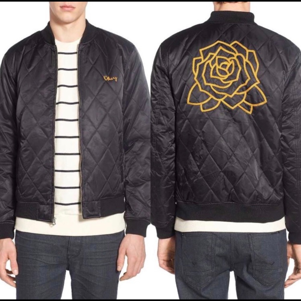 ISO: Obey Quilted Bomber w/ Gold Rose