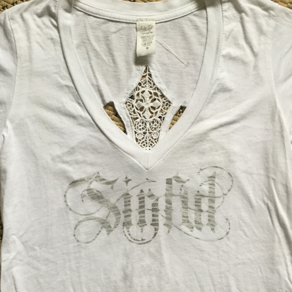 ☀️✝️ Sinful Cross Cutout T-Shirt Top ✝️☀️ - Picture 3 of 6