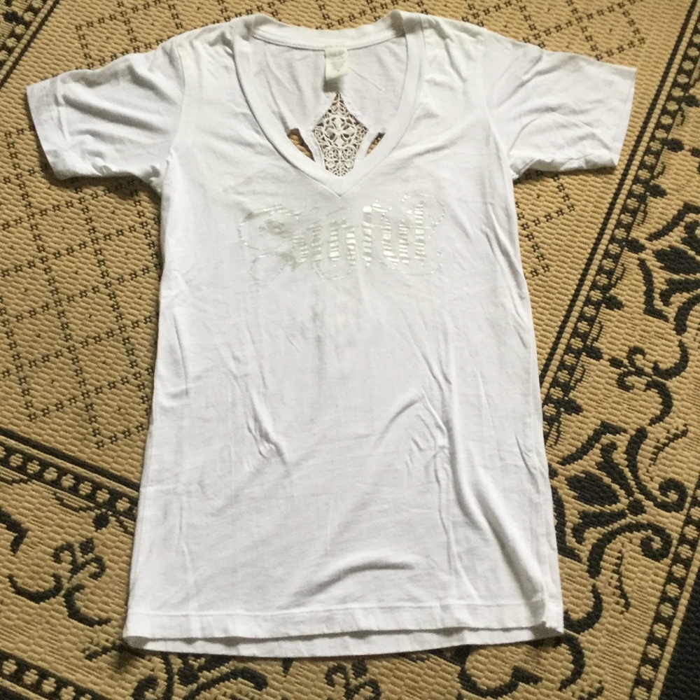 ☀️✝️ Sinful Cross Cutout T-Shirt Top ✝️☀️ - Picture 5 of 6